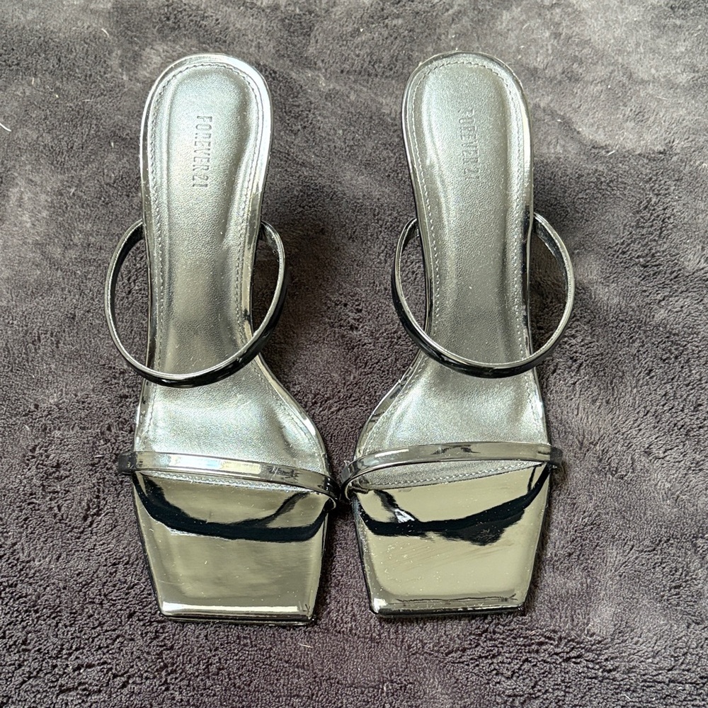 Forever 21 Metallic Silver Heels
